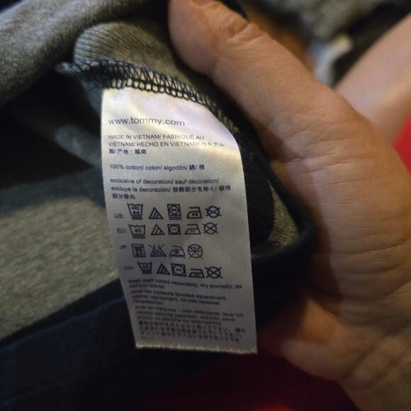 Tommy Hilfiger Navy Gray Stripe Long Sleeve Top S - Picture 5 of 9